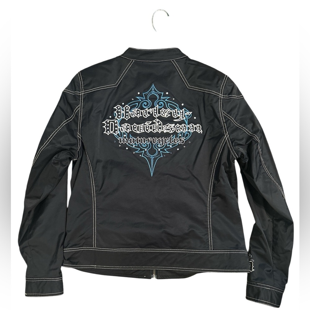 Harley Davidson Zip Jacket Black bedazzled Blue
EMBROIDERED Women’s L Baddie - Picture 5 of 14